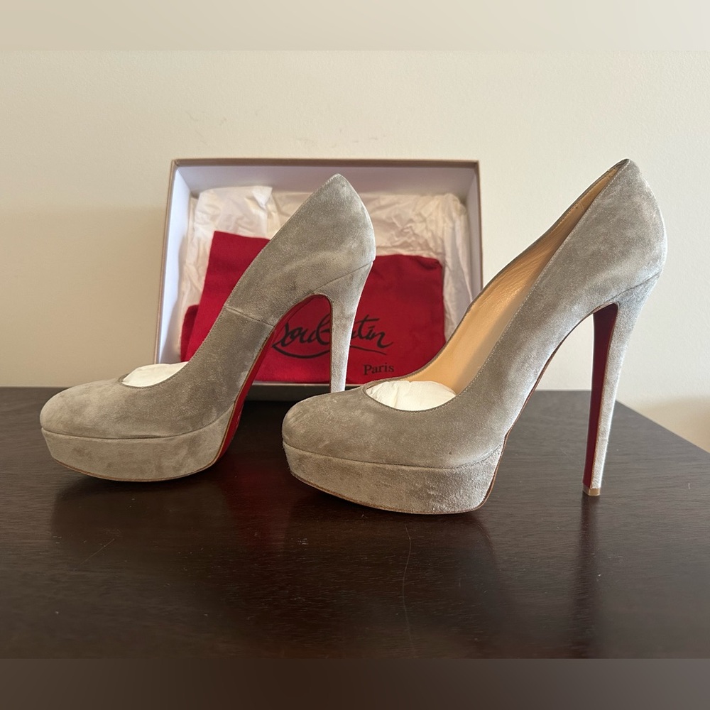 Like New! Christian Louboutin Pumps BIANCA 140 VEAU VELOURS Size 40.